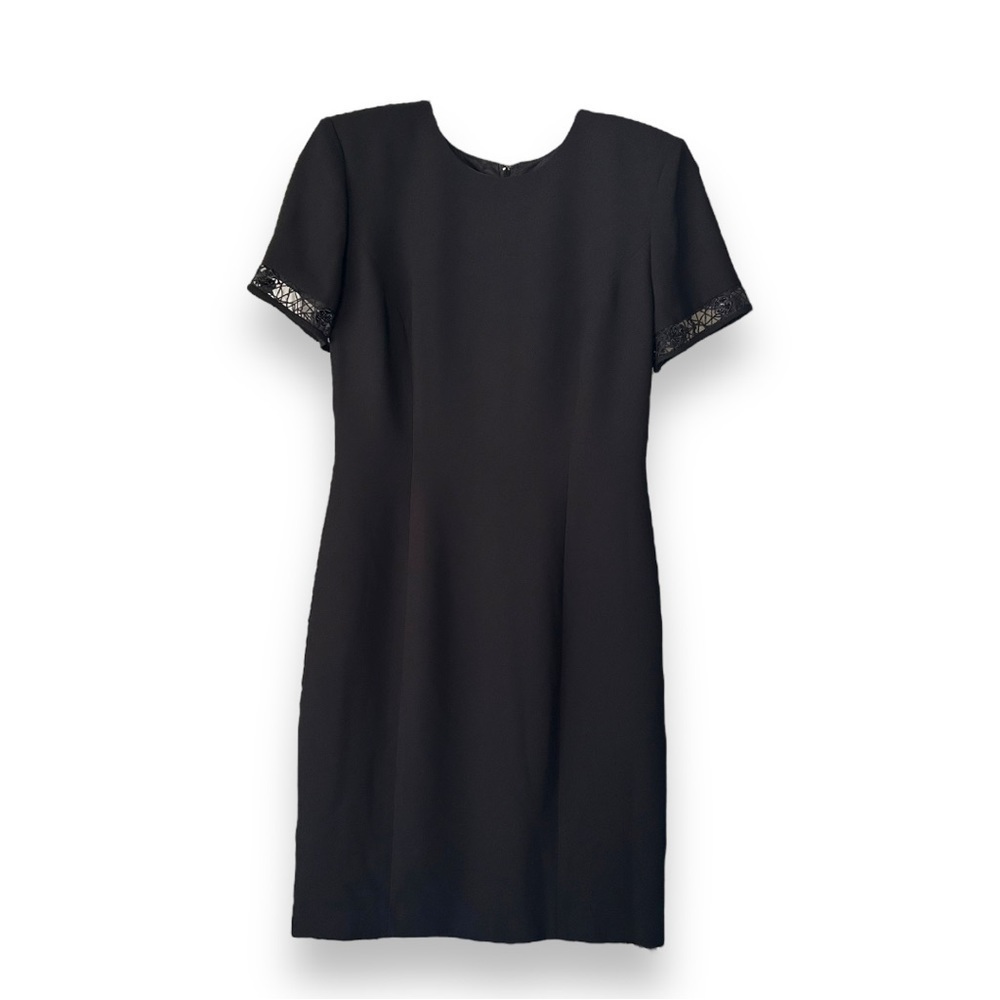 NEW Donna Morgan Little Black Dress Scoop Neck Zip Short Sleeve Womens 6